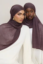 Stretch Stripe Hijab - Plum