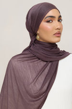 Stretch Stripe Hijab - Plum