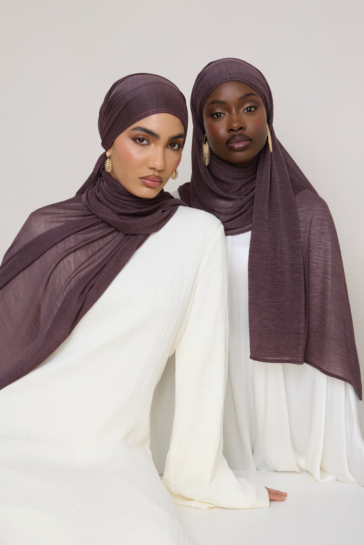 Stretch Stripe Hijab - Plum