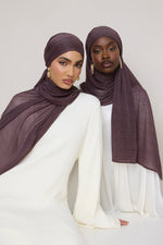 Stretch Stripe Hijab - Plum
