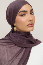 Stretch Stripe Hijab - Plum