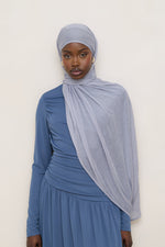 Stretch Stripe Hijab - Sky