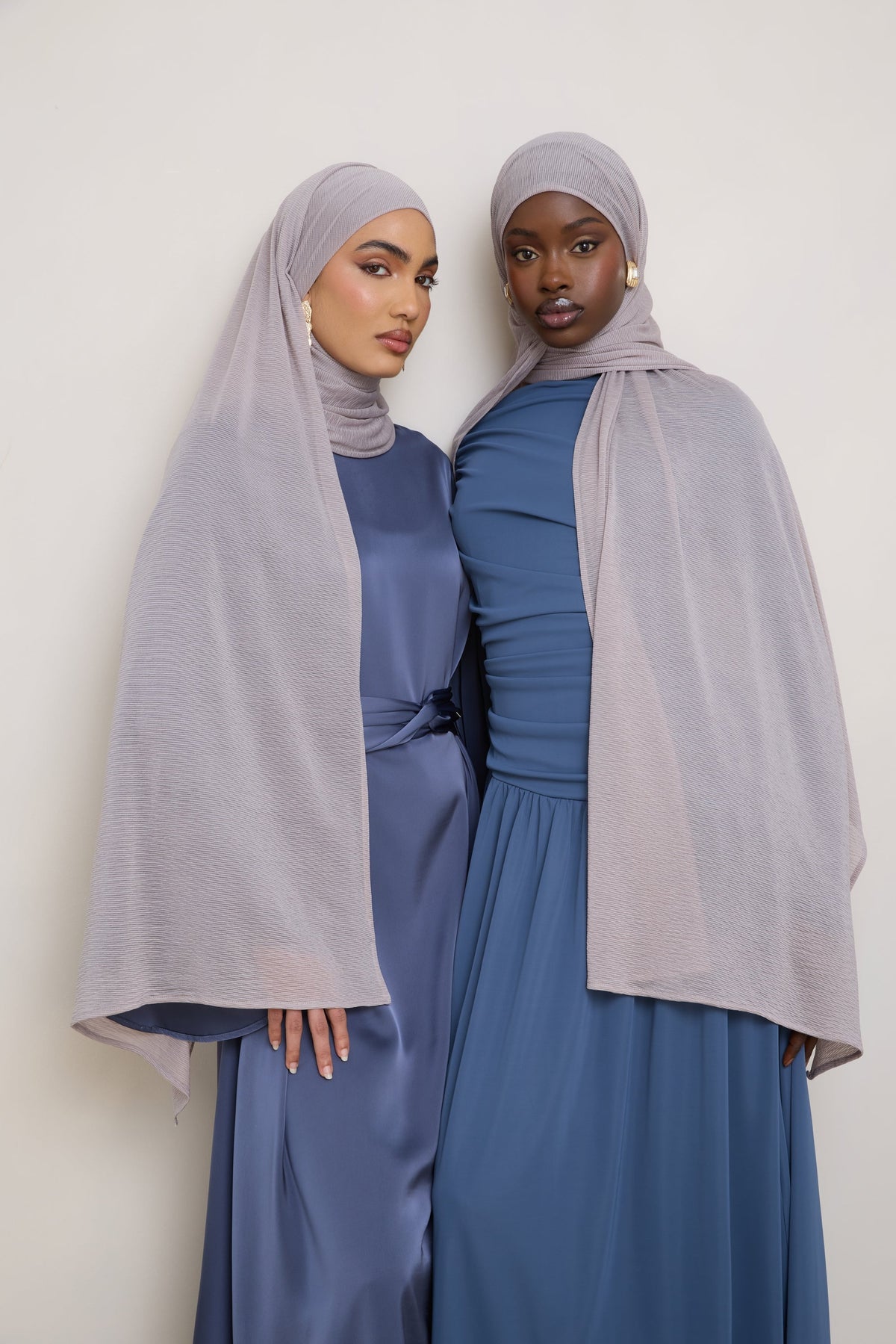 Stretch Stripe Hijab - Taupe