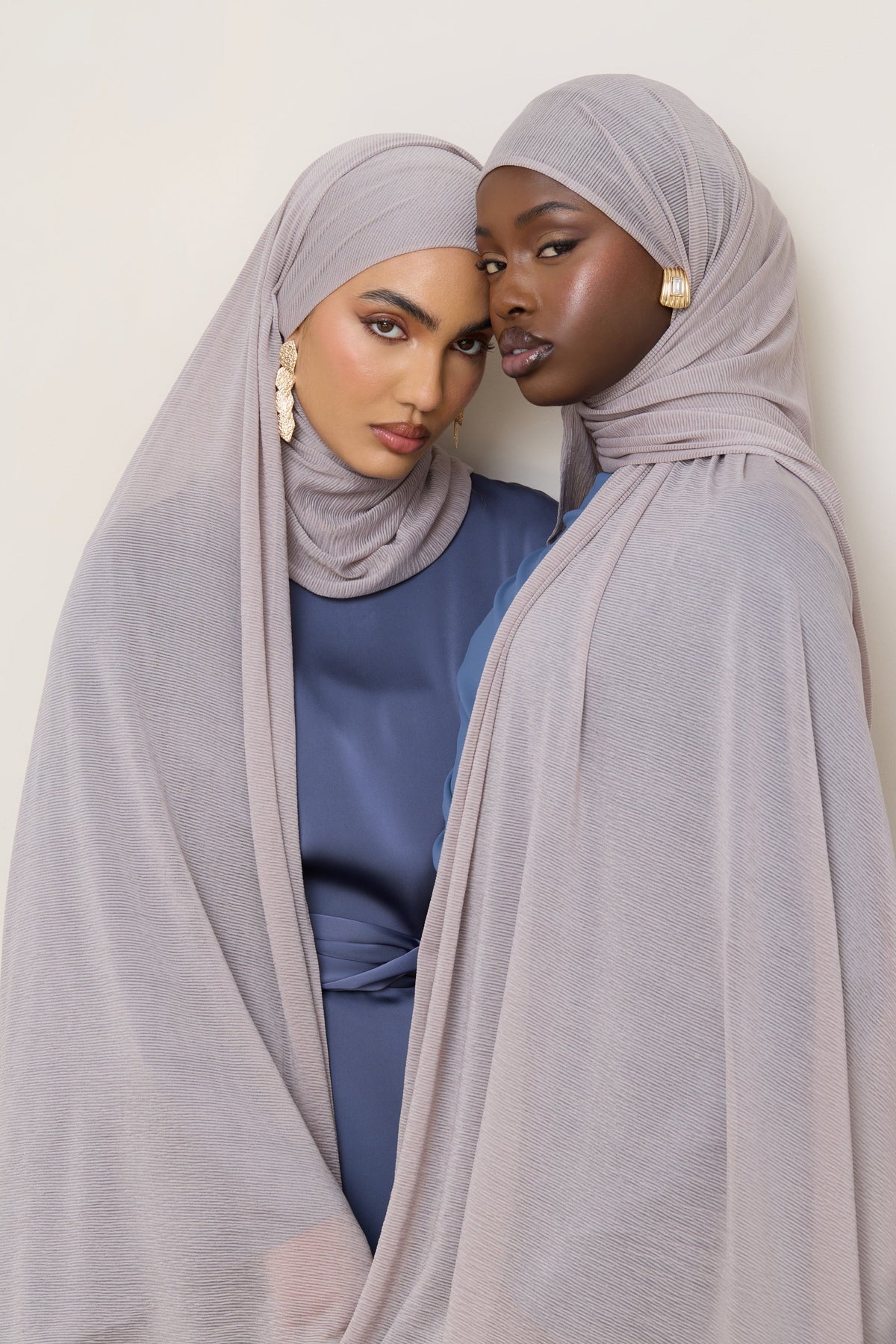 Stretch Stripe Hijab - Taupe