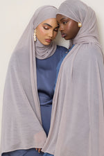 Stretch Stripe Hijab - Taupe
