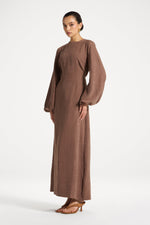 Suede Maxi Dress - Coffee