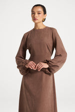 Suede Maxi Dress - Coffee