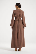 Suede Maxi Dress - Coffee
