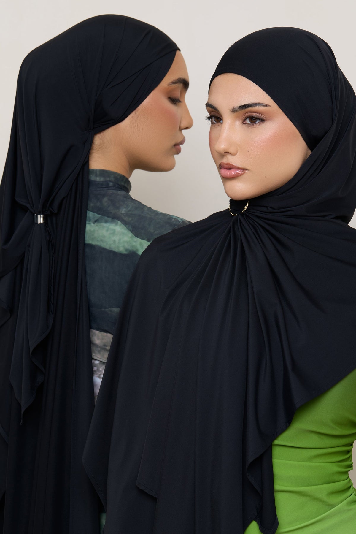 Swim Hijab & Cap Set - Black