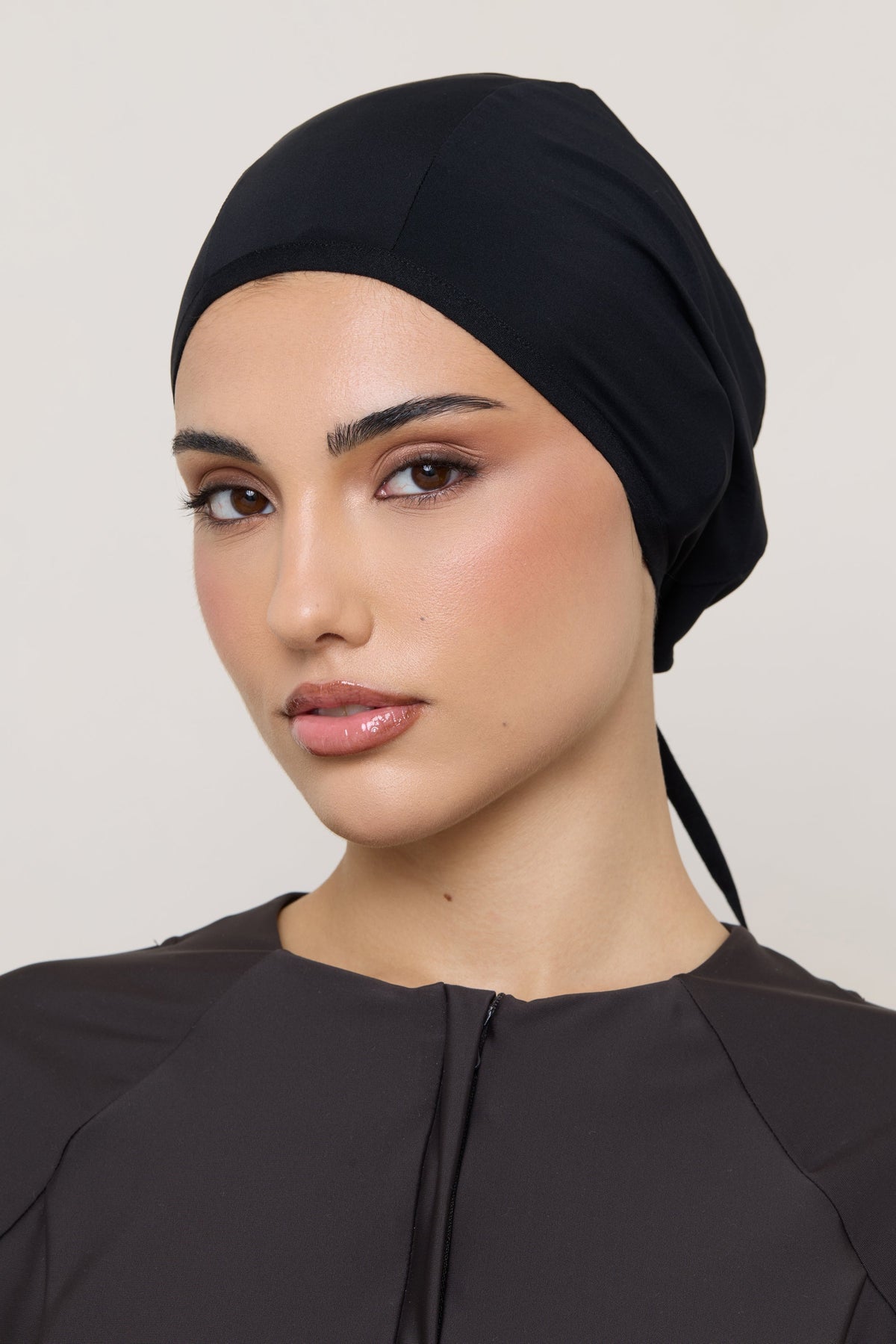 Swim Hijab & Cap Set - Black