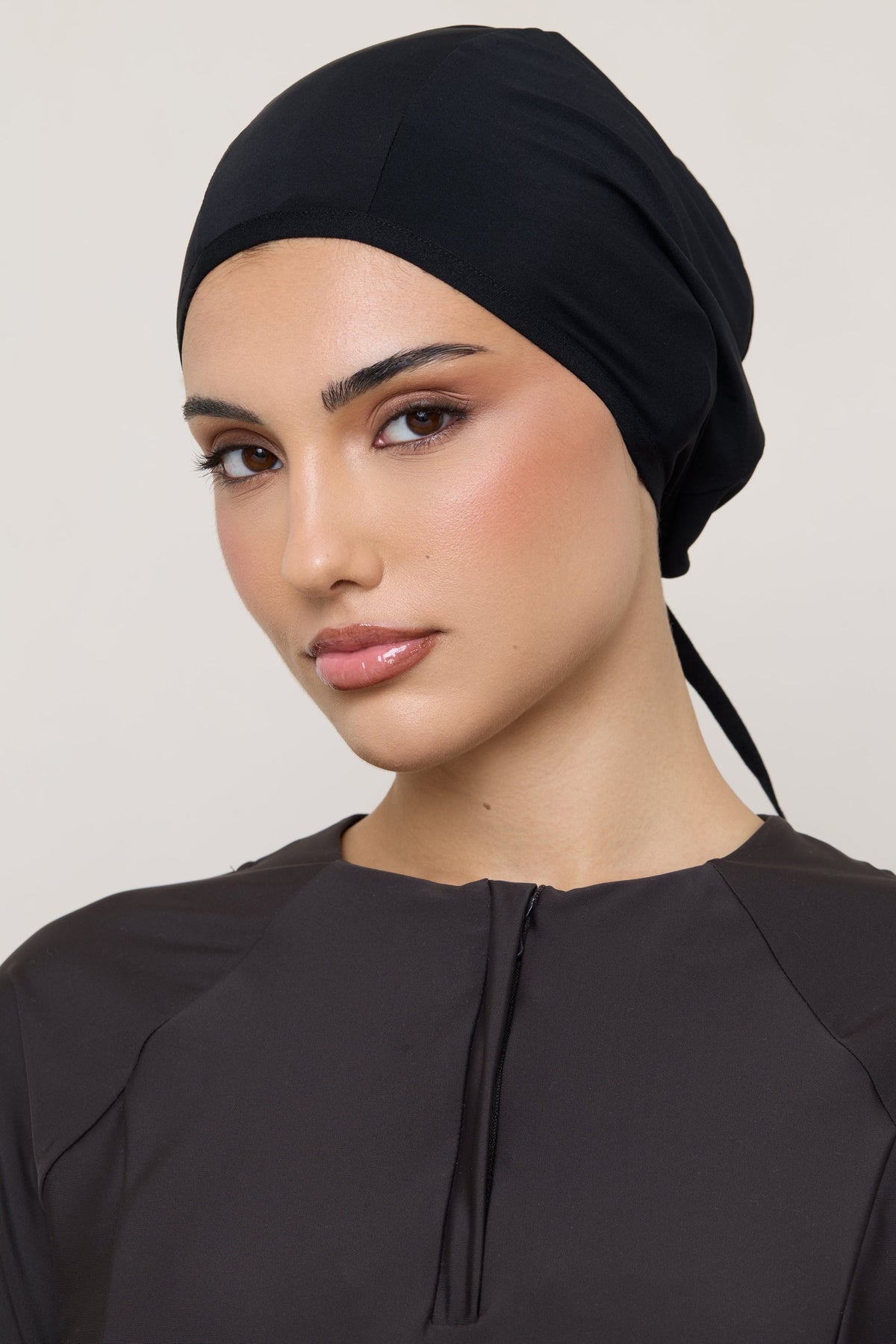 Swim Hijab & Cap Set - Black