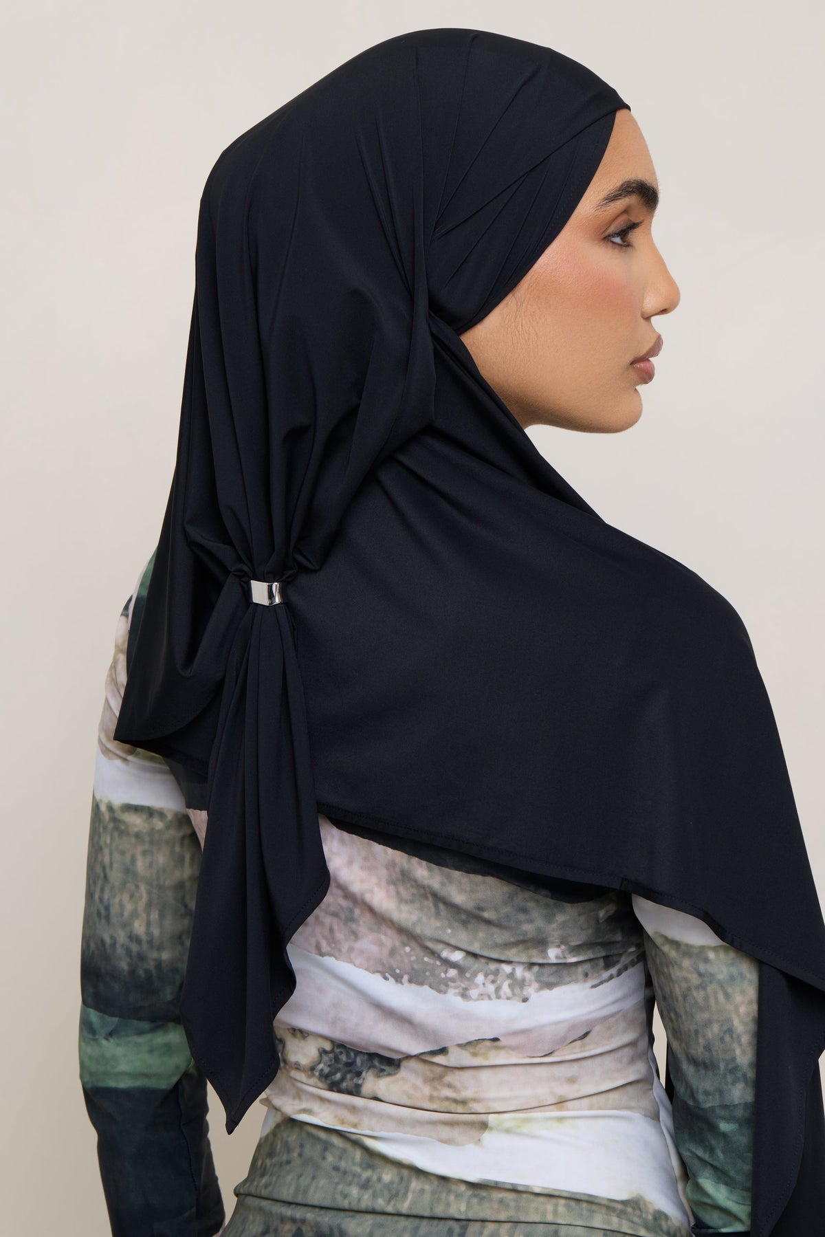 Swim Hijab & Cap Set - Black