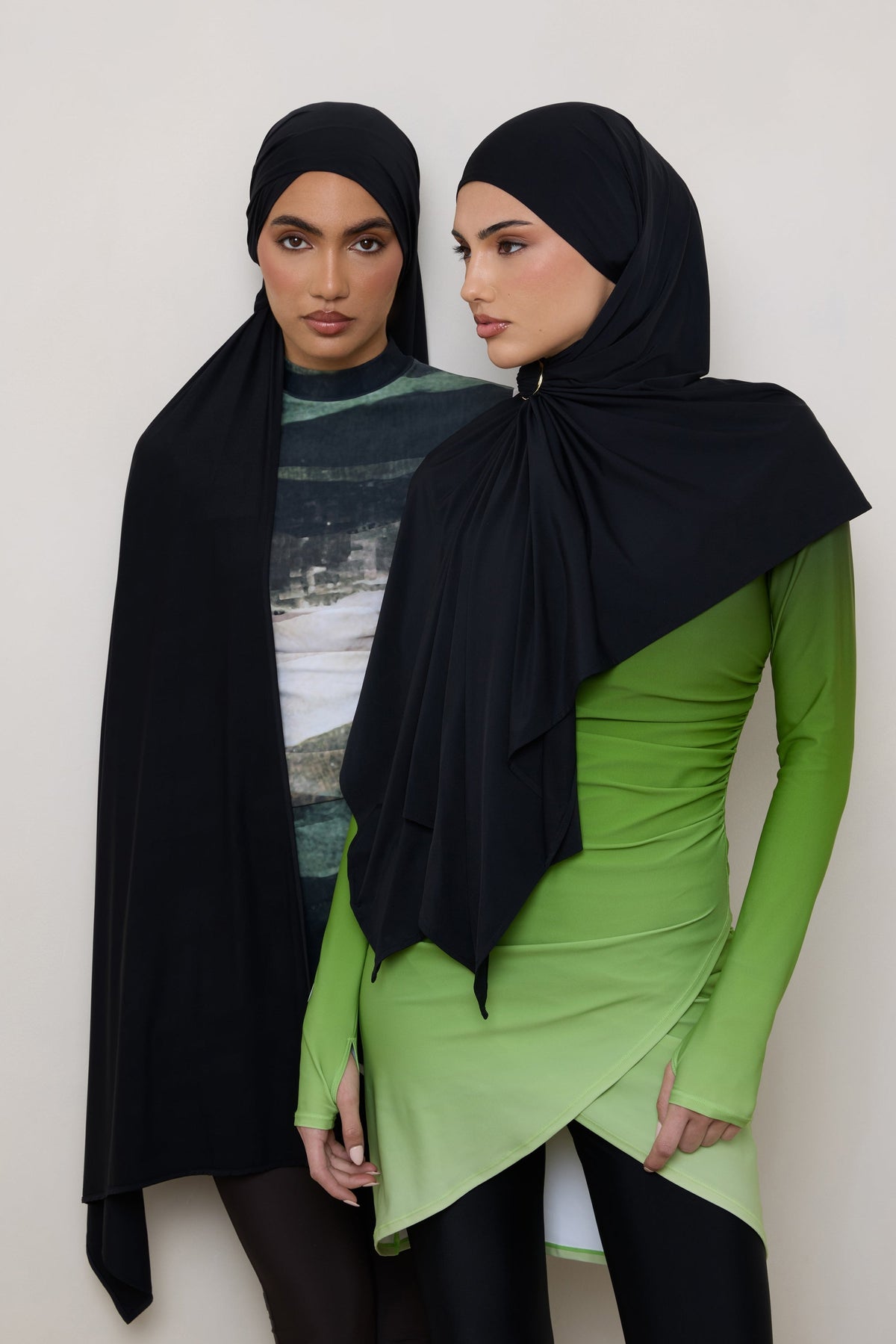 Swim Hijab & Cap Set - Black