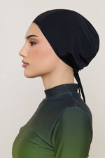 Swim Hijab & Cap Set - Black