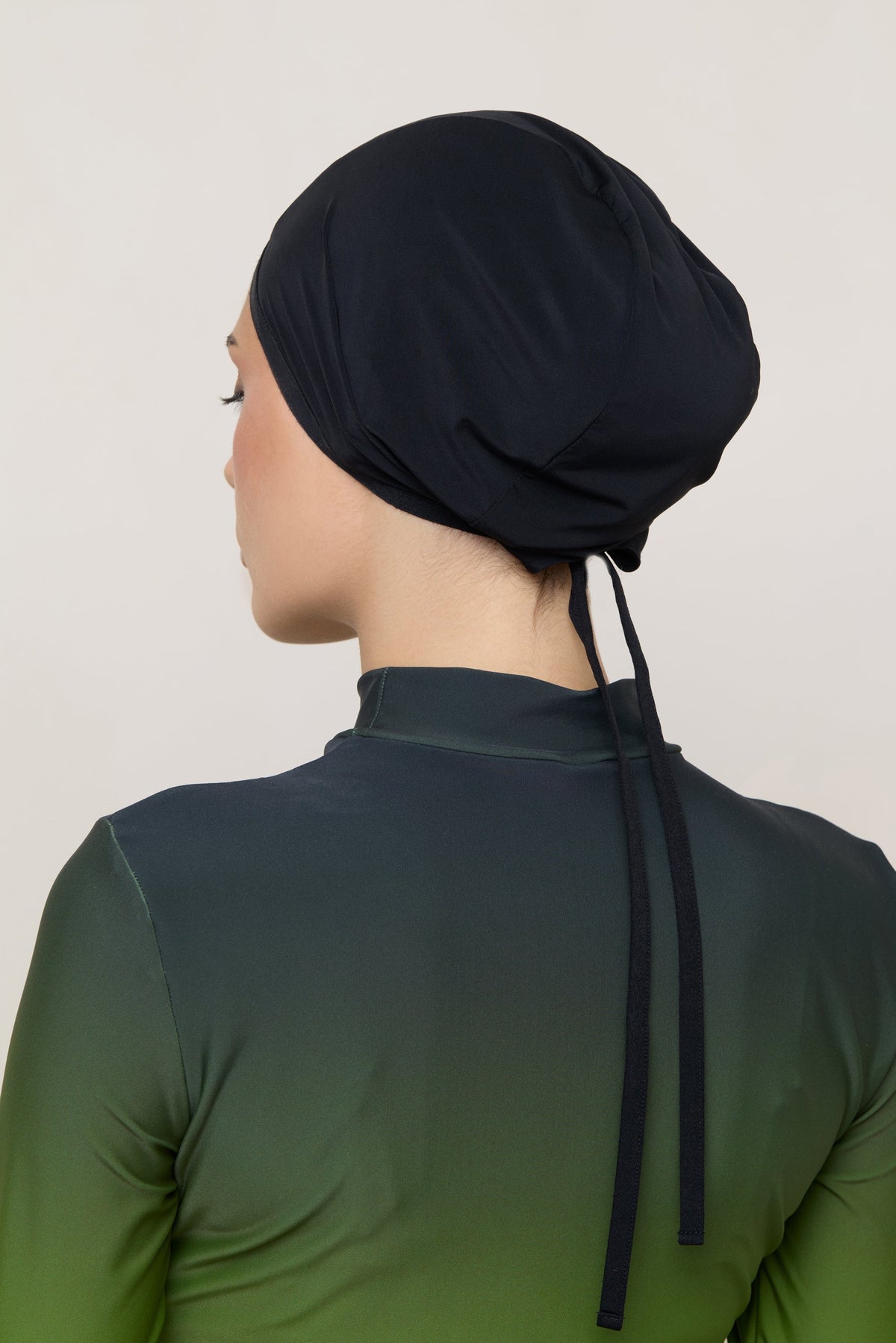 Swim Hijab & Cap Set - Black