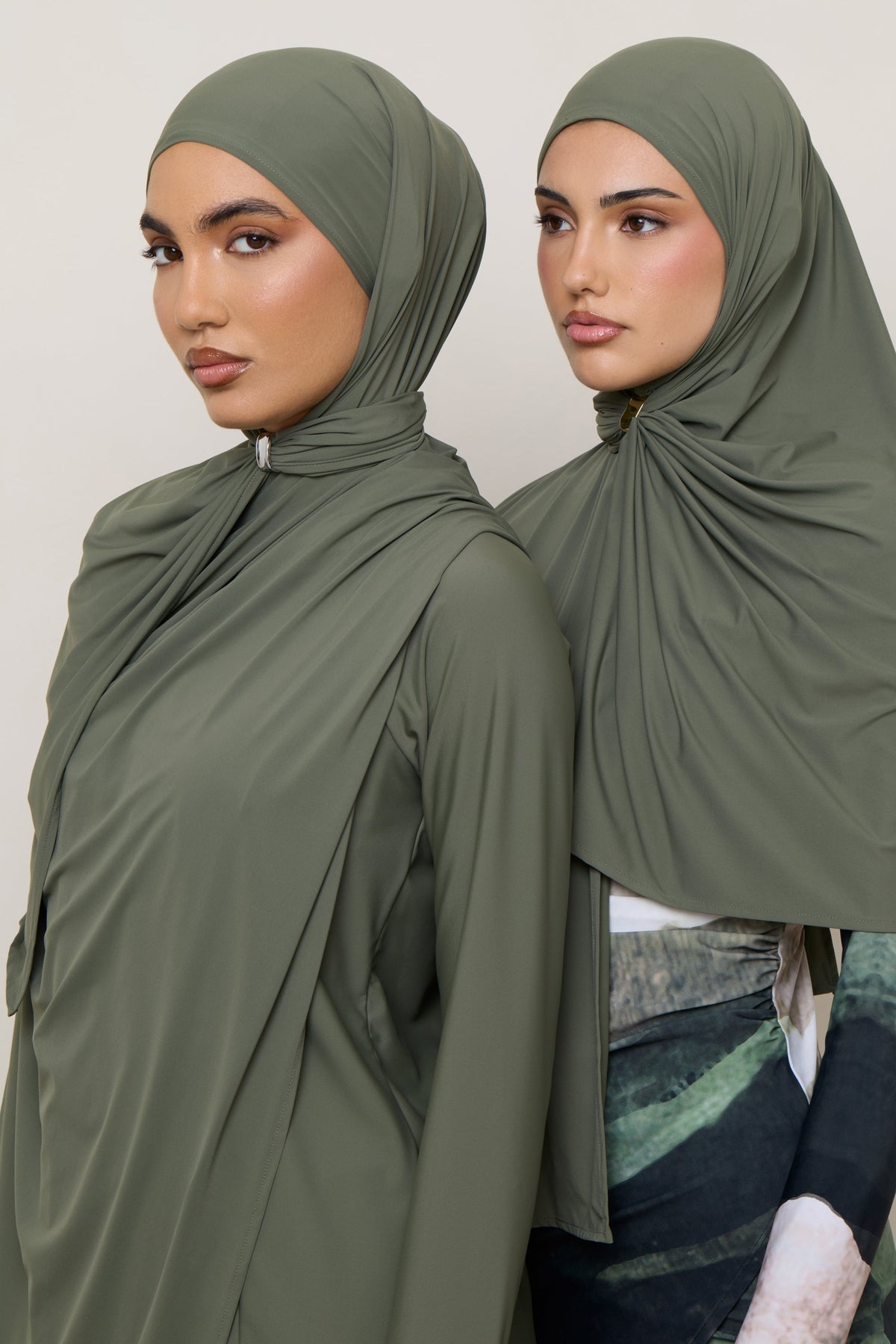 Swim Hijab & Cap Set - Dusty Olive