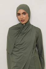 Swim Hijab & Cap Set - Dusty Olive