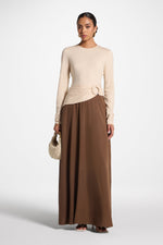 Sydney Asymmetric Maxi Dress - Brown