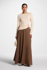 Sydney Asymmetric Maxi Dress - Brown