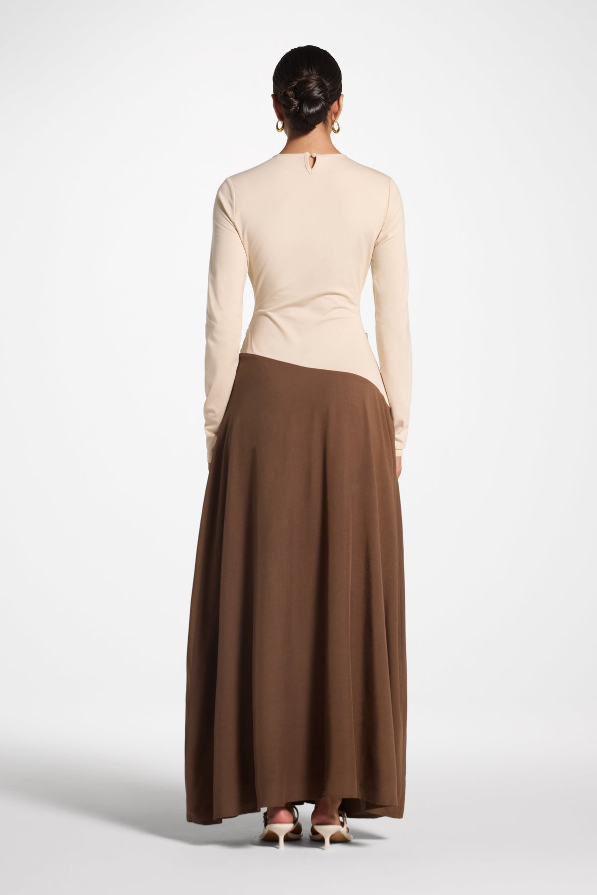 Sydney Asymmetric Maxi Dress - Brown