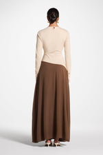Sydney Asymmetric Maxi Dress - Brown