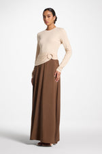 Sydney Asymmetric Maxi Dress - Brown
