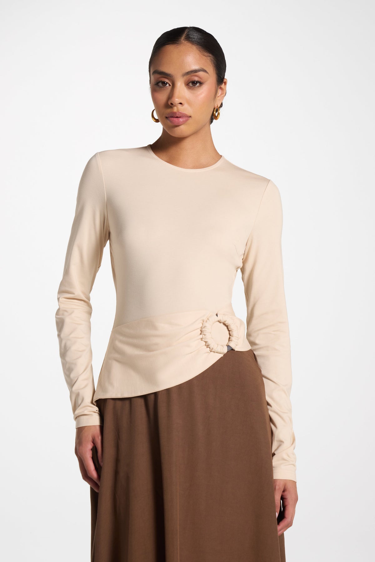Sydney Asymmetric Maxi Dress - Brown