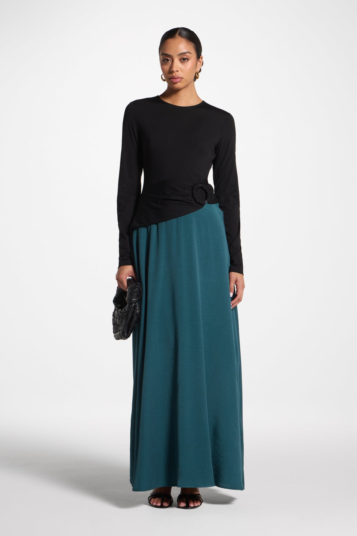 Sydney Asymmetric Maxi Dress - Deep Sea