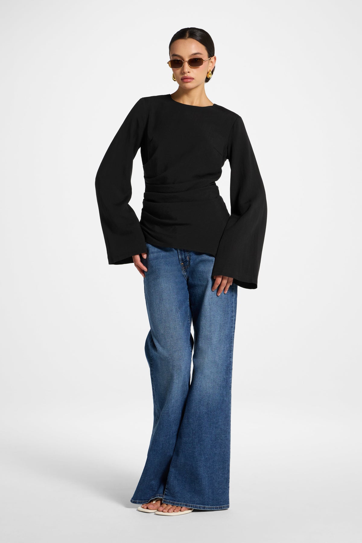 Tencel Asymmetric Top - Black