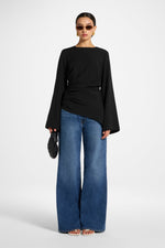 Tencel Asymmetric Top - Black
