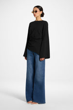 Tencel Asymmetric Top - Black