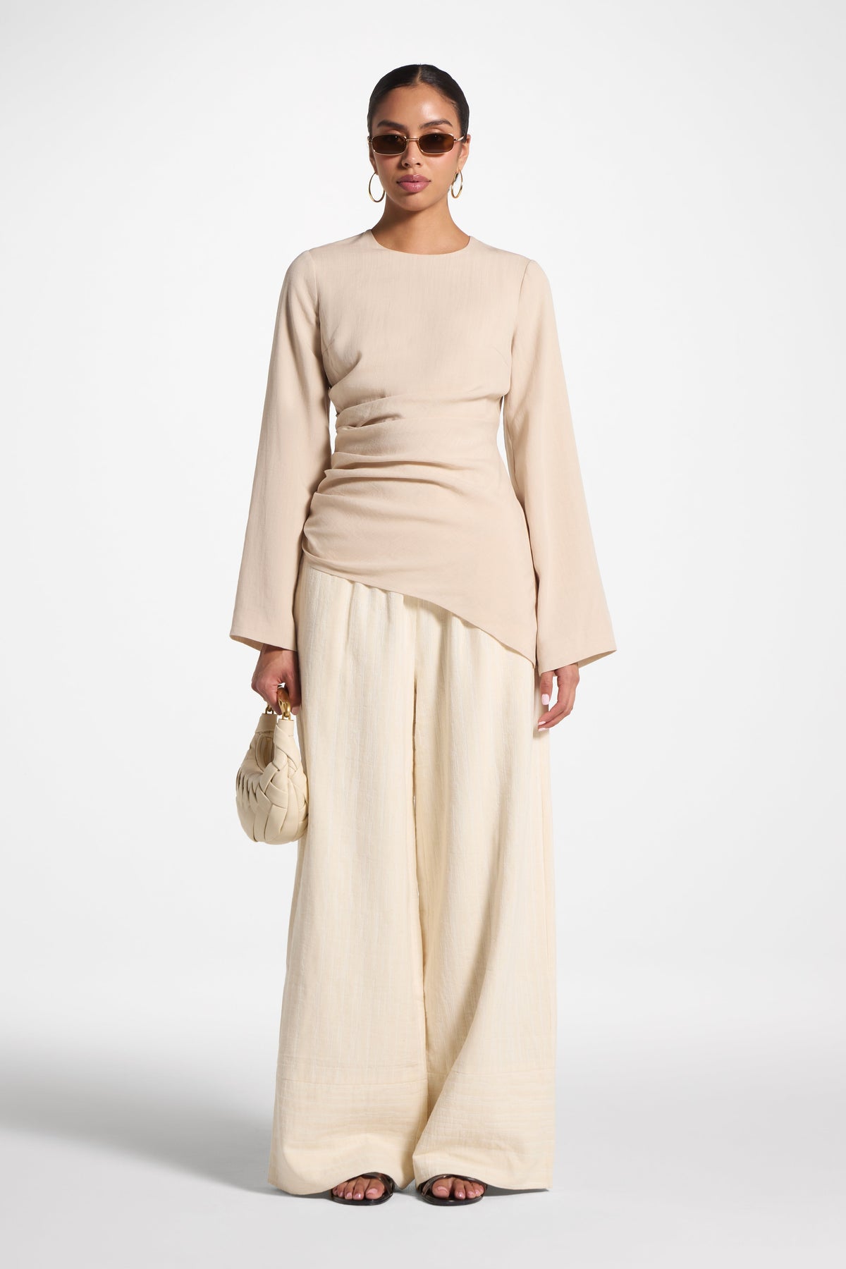 Tencel Asymmetric Top - Light Sand