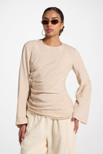 Tencel Asymmetric Top - Light Sand