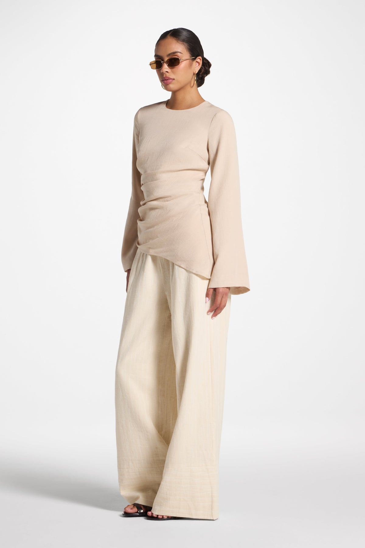 Tencel Asymmetric Top - Light Sand