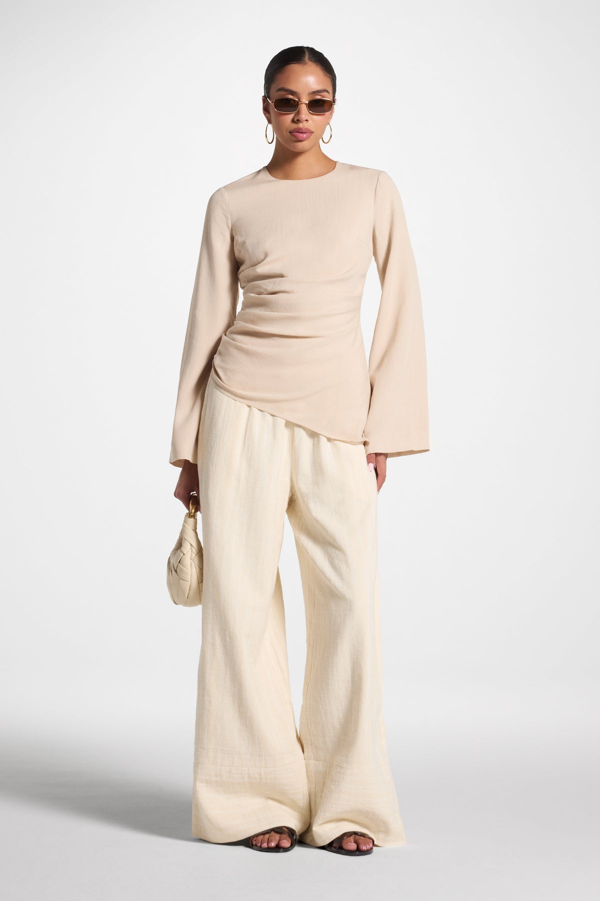 Tencel Asymmetric Top - Light Sand