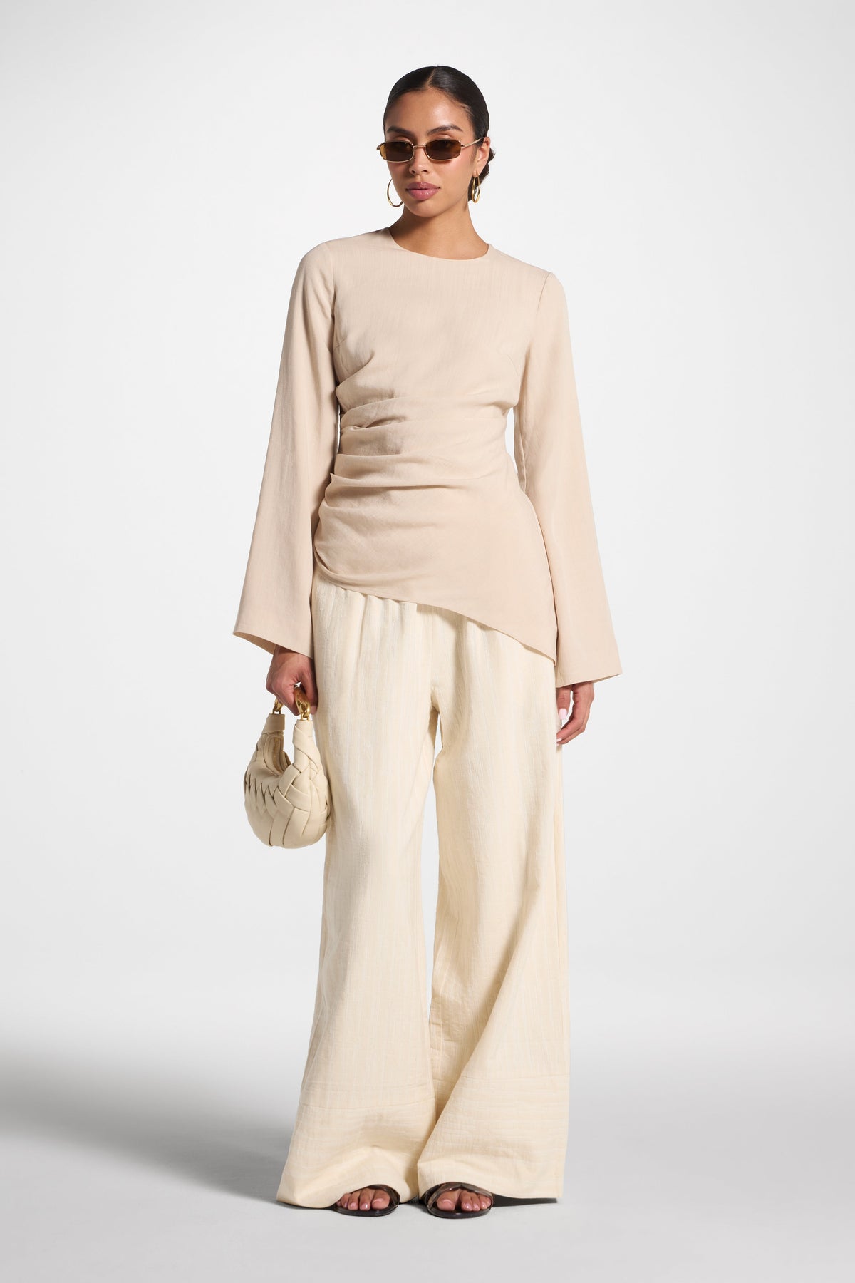 Tencel Asymmetric Top - Light Sand