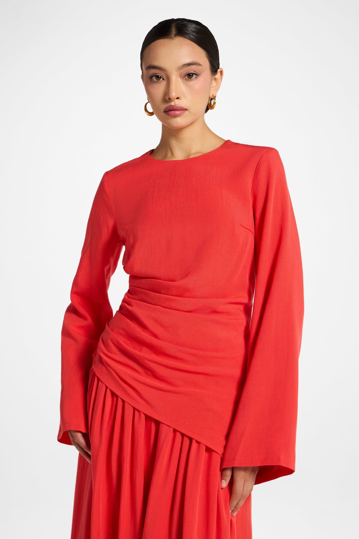 Tencel Asymmetric Top - Strawberry
