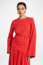 Tencel Asymmetric Top - Strawberry