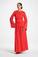 Tencel Asymmetric Top - Strawberry