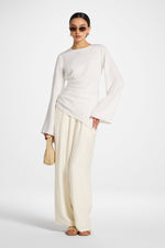 Tencel Asymmetric Top - White