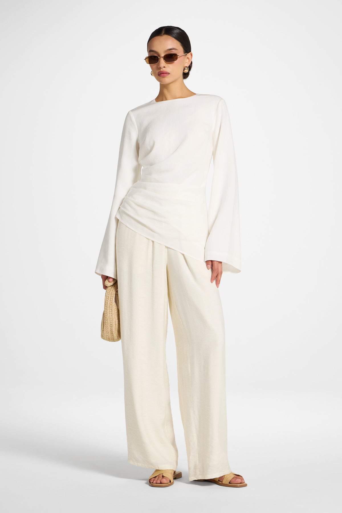 Tencel Asymmetric Top - White