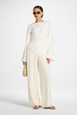Tencel Asymmetric Top - White
