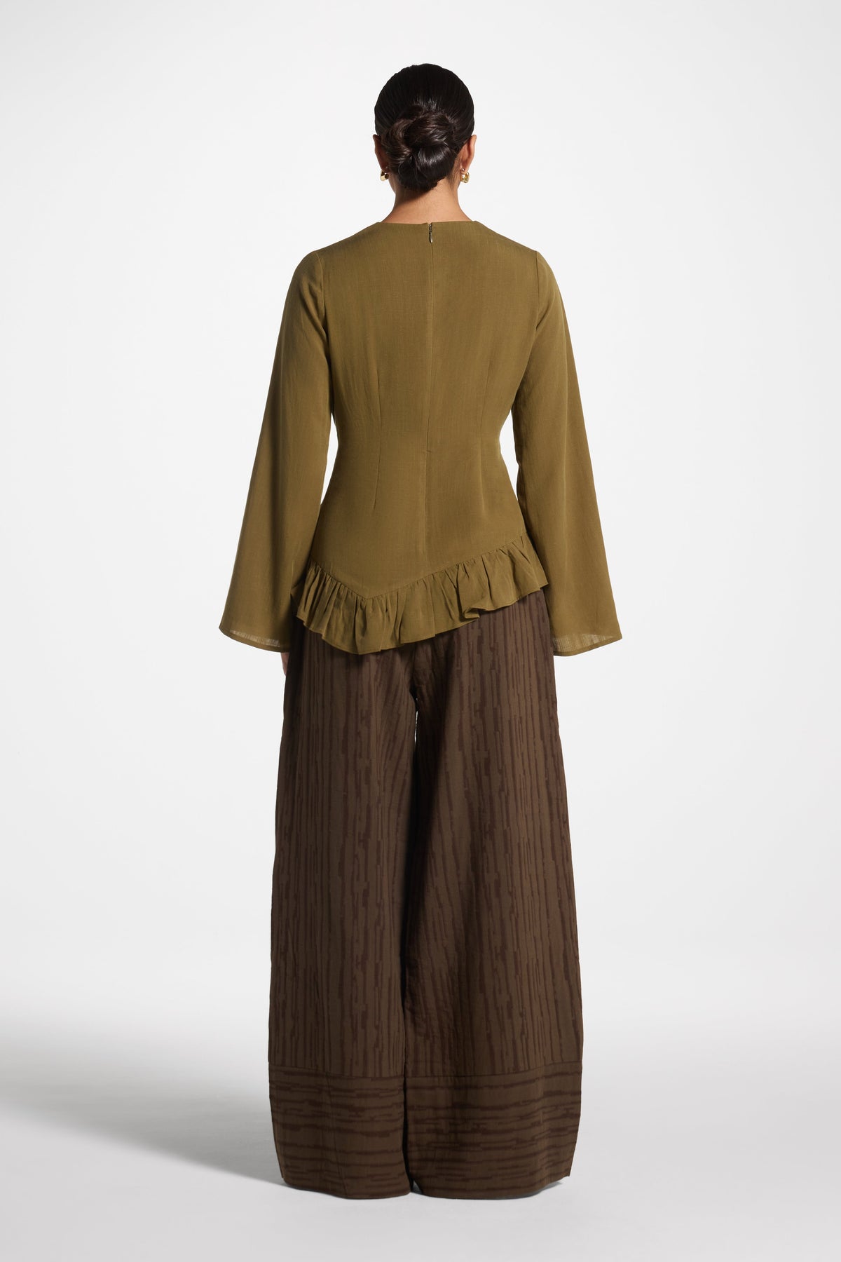 Tencel Ruffle Top - Olive