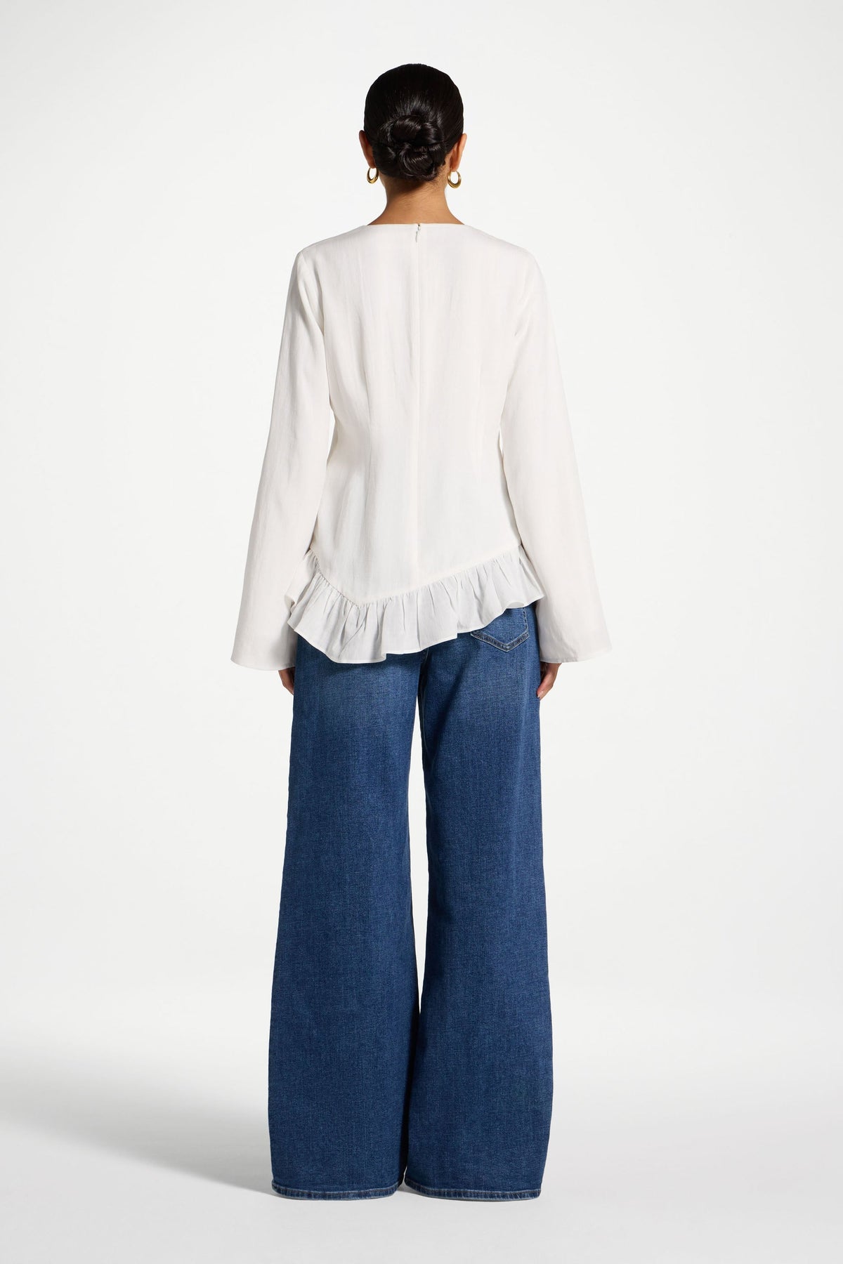 Tencel Ruffle Top - White