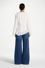 Tencel Ruffle Top - White