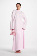 Tencel Silk A-Line Maxi Skirt - Pink