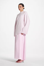 Tencel Silk A-Line Maxi Skirt - Pink