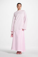 Tencel Silk A-Line Maxi Skirt - Pink
