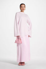 Tencel Silk A-Line Maxi Skirt - Pink