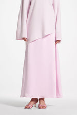 Tencel Silk A-Line Maxi Skirt - Pink